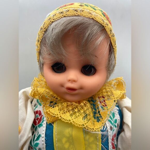 Vintage 60s Lidova Tvorba Czechoslovakian Blonde Doll 30cm Excellent Condition - Picture 2 of 7
